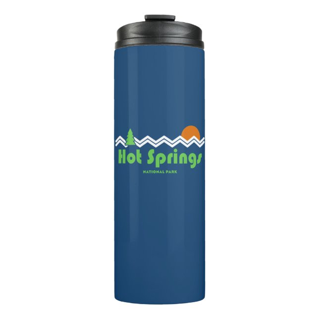 Hot Springs Nationalpark Retro Thermosbecher (Vorderseite)