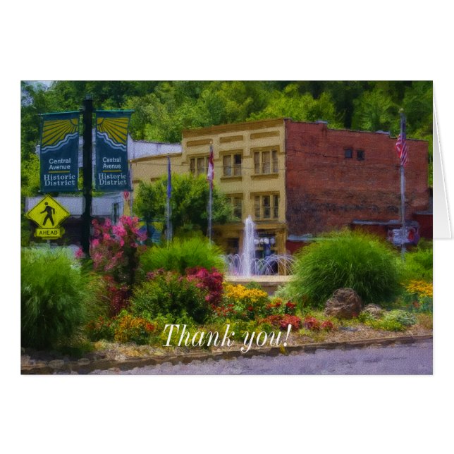 Hot Springs Roundabout Painterly Dankeschön Card (Vorderseite (Horizontal))