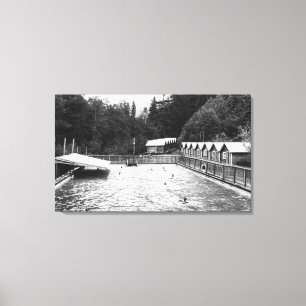 Hot Springs Sol Duc, Schwimmbad Fotografie Leinwanddruck