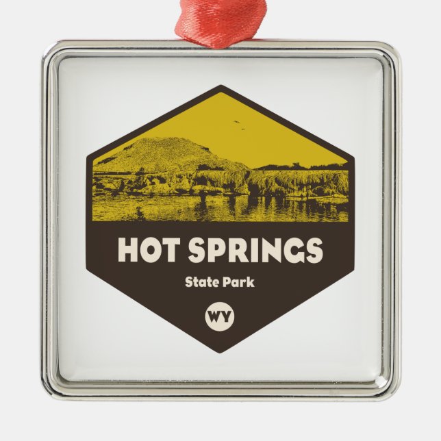 Hot Springs Staat Park Wyoming Ornament Aus Metall (Vorne)