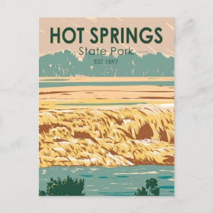Hot Springs State Park Wyoming Vintage auf Deutsch Postkarte