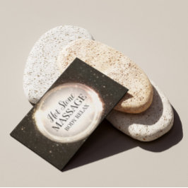 Hot Stone Body Massage Glitzer Black Visitenkarte