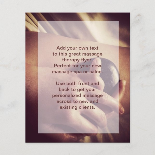 Hot Stone Massage Foto Flyer (Vorne)