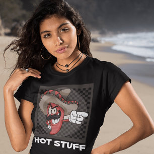 HOT STUFF FUNNY MEXICAN PEPPER HOTTIE T - SHIRT