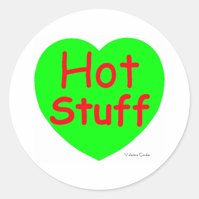 Hot Stuff Heart Runder Aufkleber (Vorderseite)