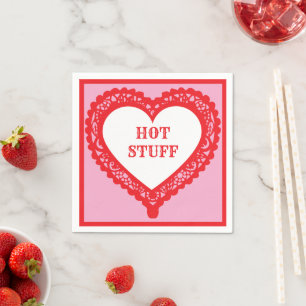 Hot Stuff Hearts Paper Napkin Serviette