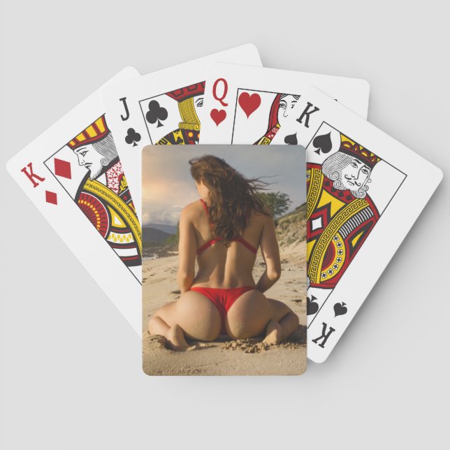 Hot Summer Bikini Girl Fotografie  Spielkarten (Rückseite)