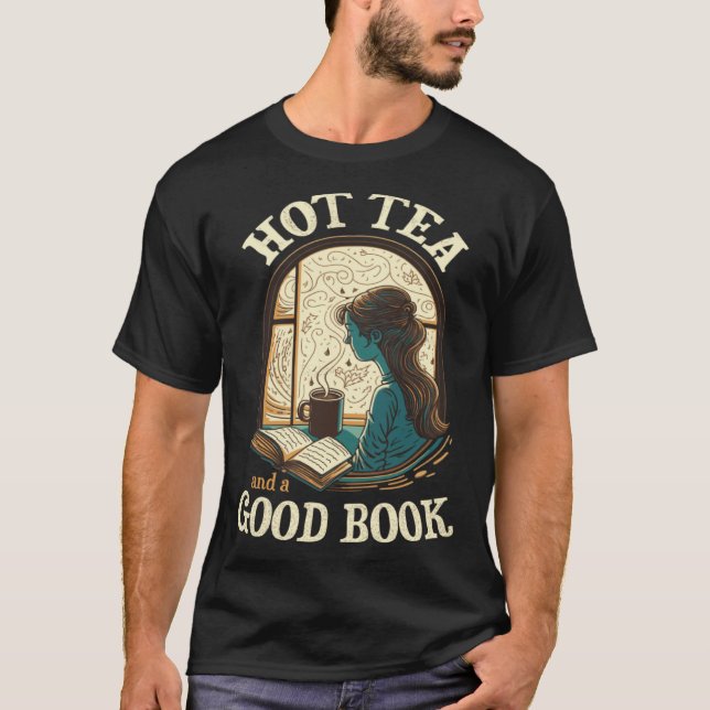 Hot Tea and a Good Book Reader Drinking Window Cal T-Shirt (Vorderseite)