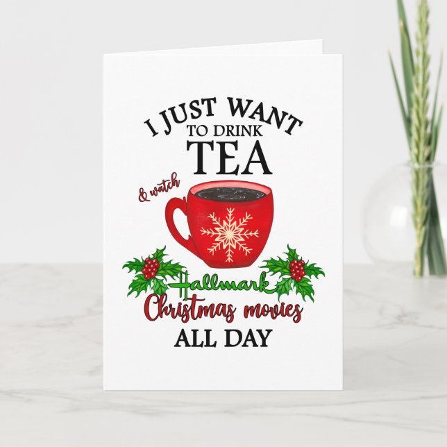 Hot Tea And Christmas Movies Karte (Vorderseite)