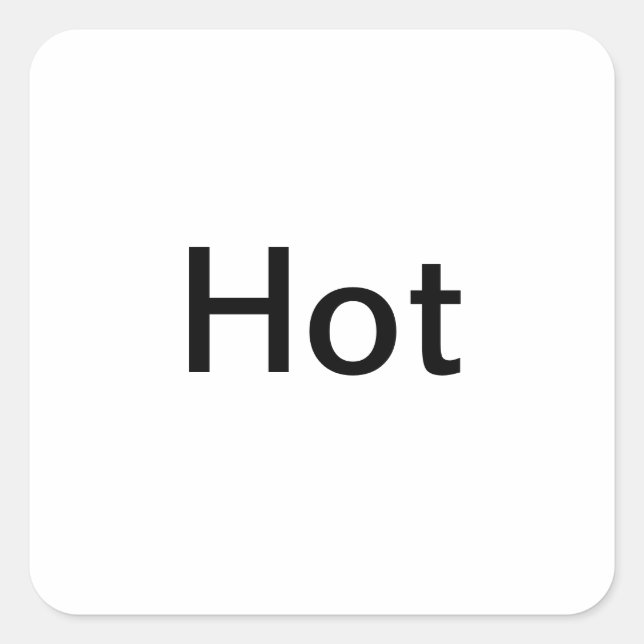 "Hot" Temperature Setting Labels/ Quadratischer Aufkleber (Vorderseite)