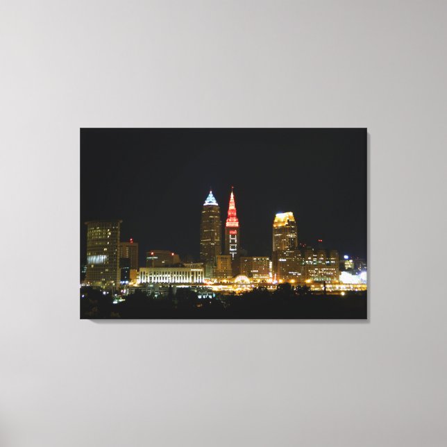 (Hot Tower Lights) Cleveland, OH Canvas Print Leinwanddruck (Vorderseite)