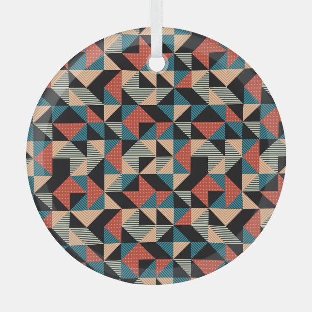 Hot Triangle: Geometrischer Memphis-Stil. Ornament Aus Glas (Vorderseite)