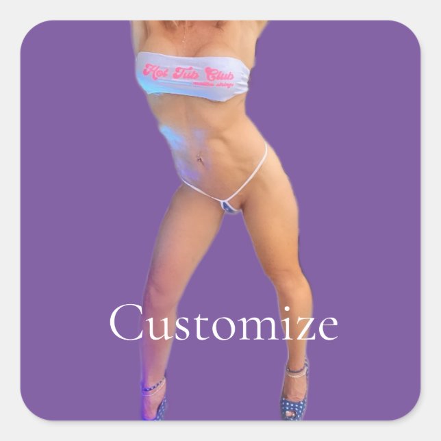 Hot Tub Club Thunder_Cove Quadratischer Aufkleber (Vorderseite)