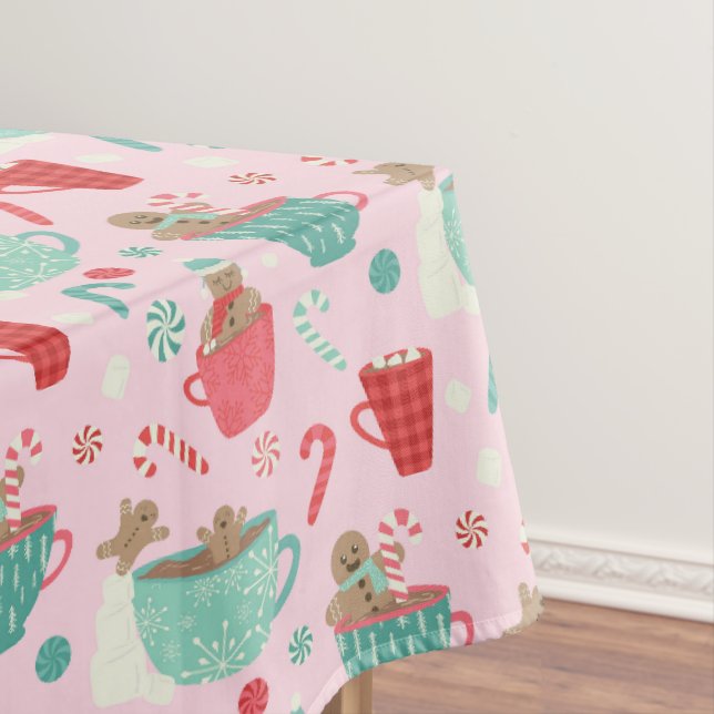 Hot Tub Gingerbrei Niedlich Pink Hot Cocoa Tischdecke (Beispiel)