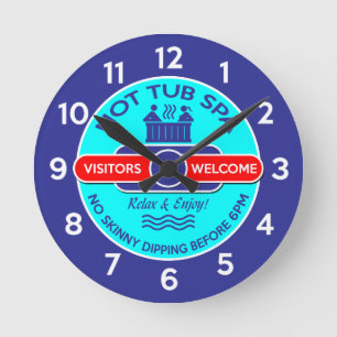 Hot Tub Runde Wanduhr