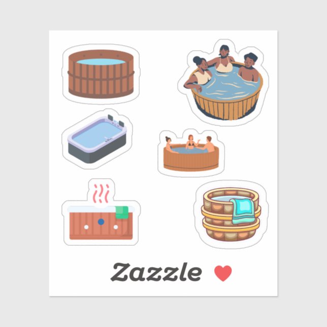 Hot Tub Stickers Aufkleber (Blatt)