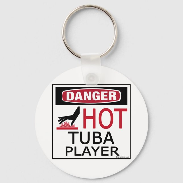 Hot Tuba Player Schlüsselanhänger (Vorderseite)