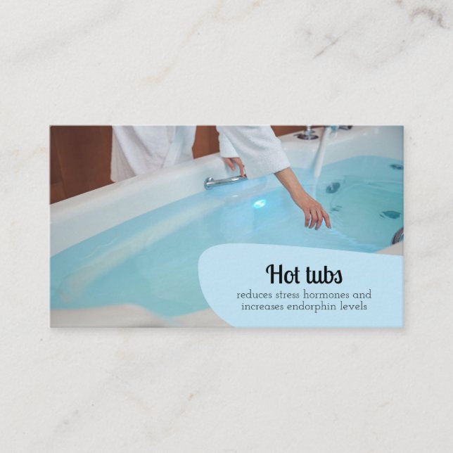 Hot Tubs Beauty Skincare Relax Massage Wellness Visitenkarte (Vorderseite)