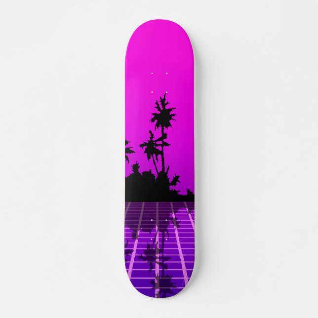 Hot Vaporwave tropische 7 3/4" Skateboard Deck (Vorne)