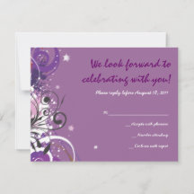 Hot Violet Wirbel Stars Bat Mitzvah Repcard