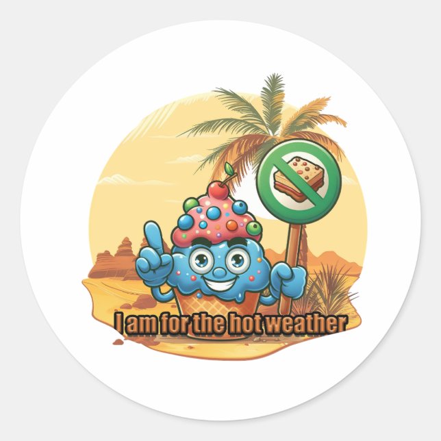 Hot Weather Hero Runder Aufkleber (Vorderseite)
