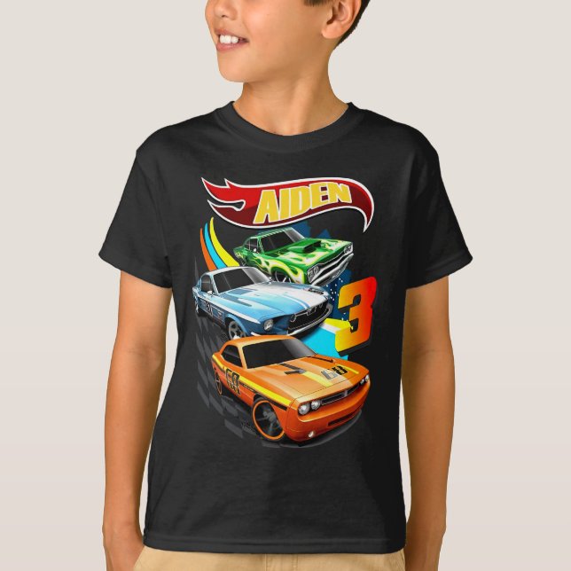 Hot Wheels Birthday T Shirt, Hot Wheels Thementeil T-Shirt (Vorderseite)