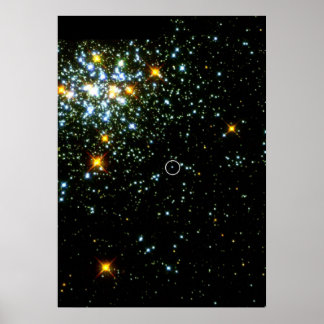 Hot White Zwarf Shines im Young Star Cluster NGC 1 Poster
