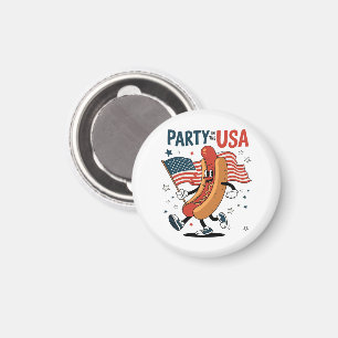 Hotdog 4. Juli Feuerwerk Unabhängigkeitstag Magnet