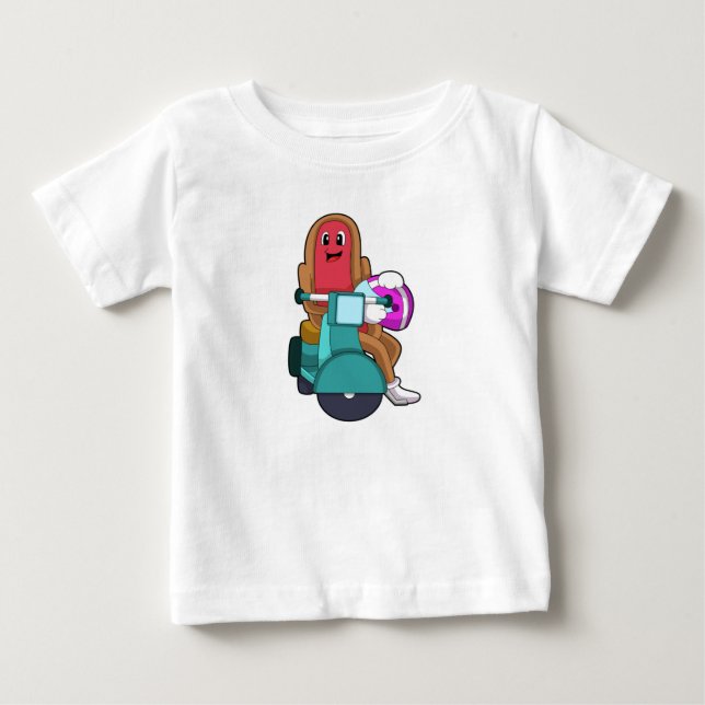 Hotdog als Biker mit Scooter.PNG Baby T-shirt (Vorderseite)