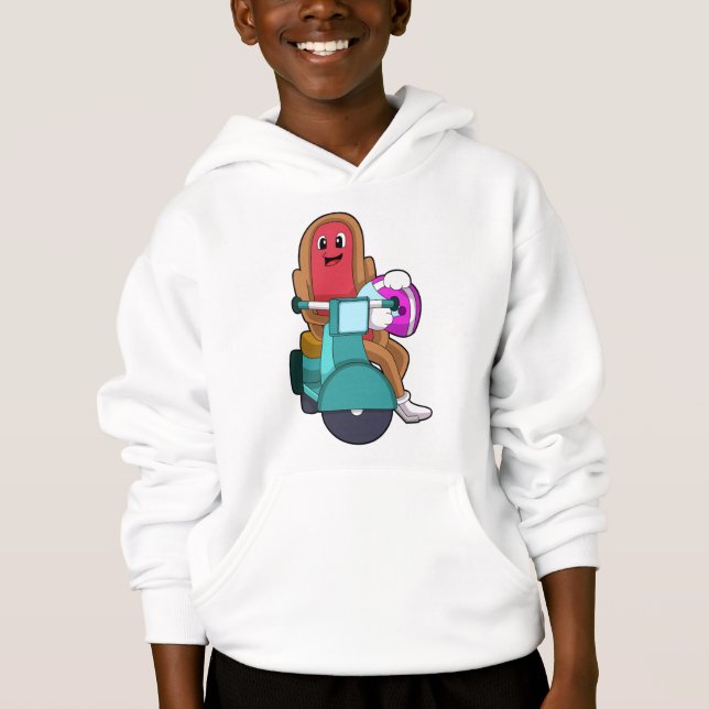 Hotdog als Biker mit Scooter.PNG Hoodie (Vorderseite)