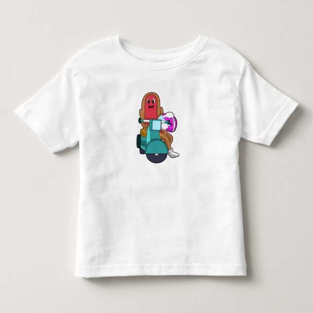 Hotdog als Biker mit Scooter.PNG Kleinkind T-shirt (Vorderseite)