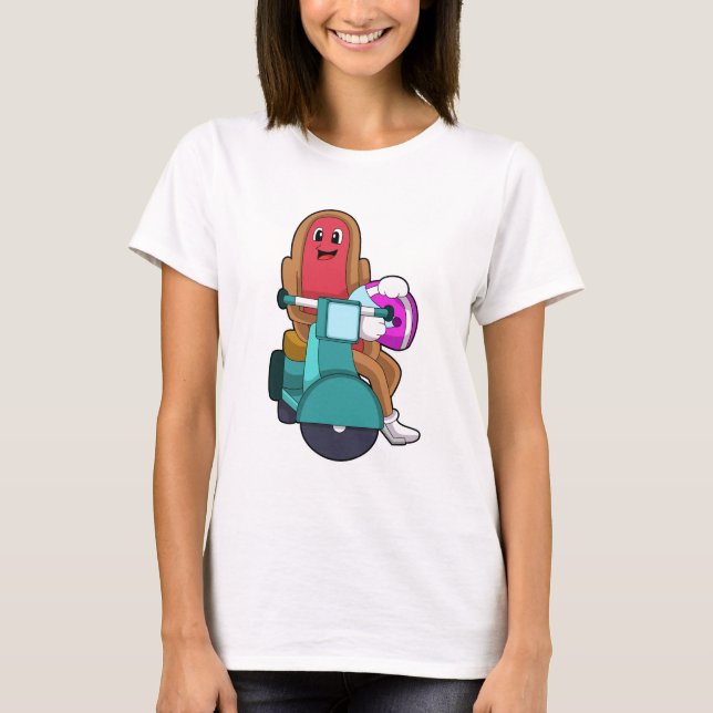 Hotdog als Biker mit Scooter.PNG T-Shirt (Vorderseite)