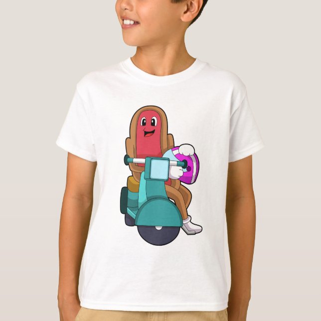 Hotdog als Biker mit Scooter.PNG T-Shirt (Vorderseite)