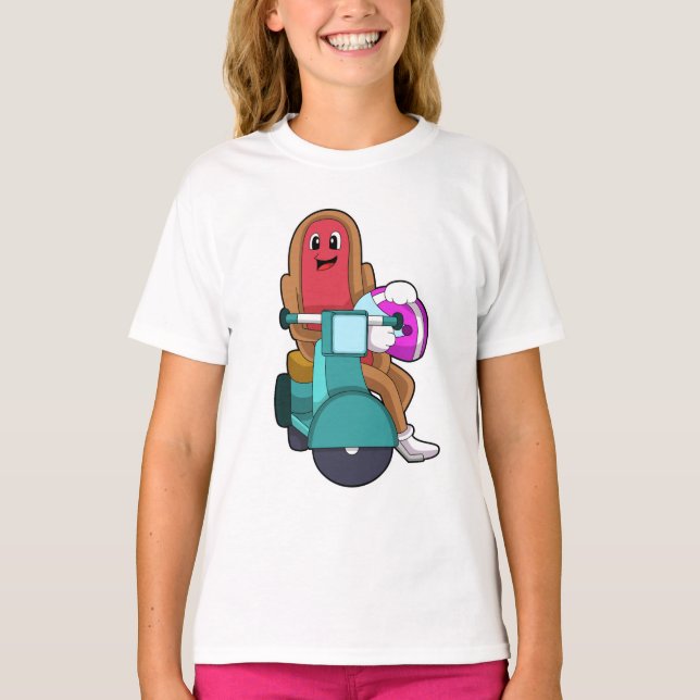 Hotdog als Biker mit Scooter.PNG T-Shirt (Vorderseite)