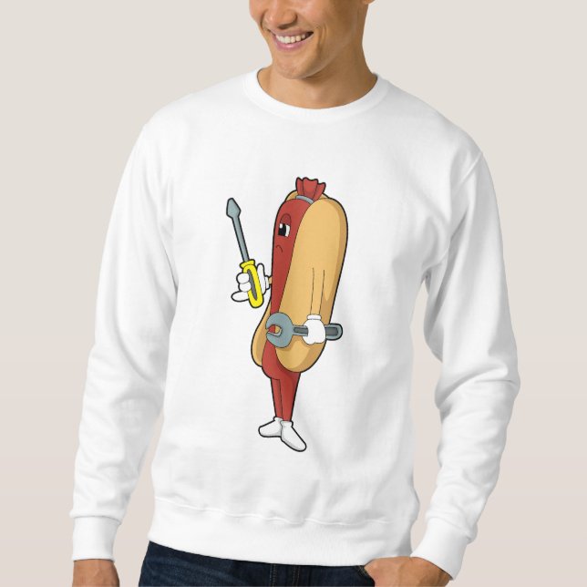 Hotdog als Mechaniker mit Tool Sweatshirt (Vorderseite)