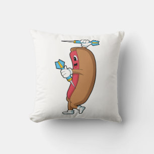 Hotdog bei Darts mit Dart.PNG Kissen