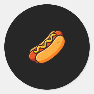 Hotdog-Brötchen-Tasche Wiener Würstchen Fast-Food- Runder Aufkleber