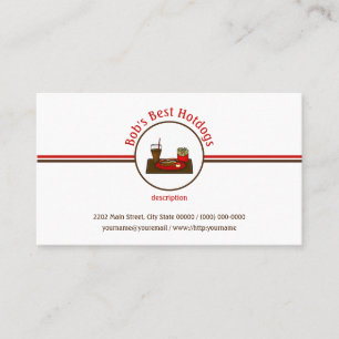 Hotdog Diner Fast Food Restaurant Logo Visitenkarte