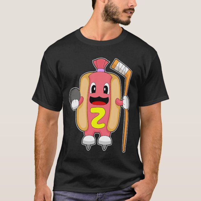 Hotdog-Eishockey-Eishockeystick T-Shirt (Vorderseite)