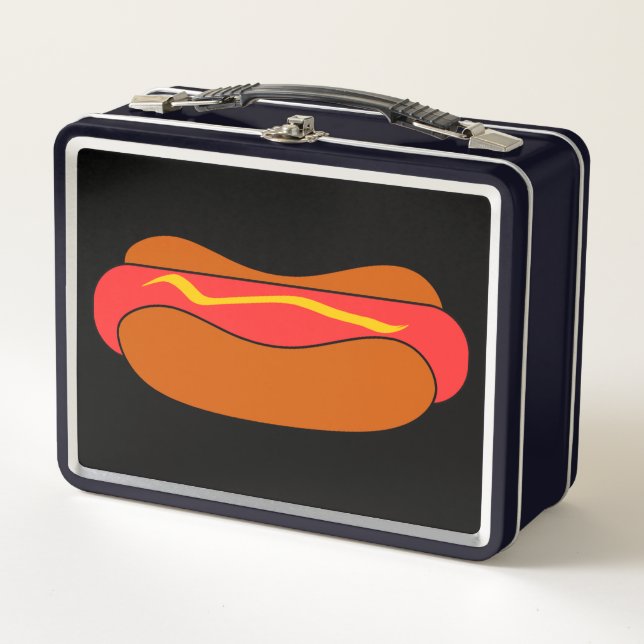 HOTDOG FUNNY RETRO METAL LUNCHBOX (Vorderseite)