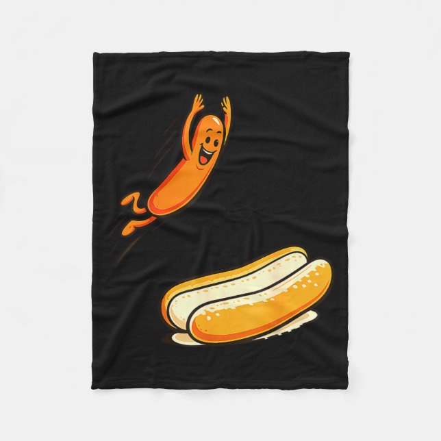 Hotdog Hochsprung  Fleecedecke (Vorderseite)