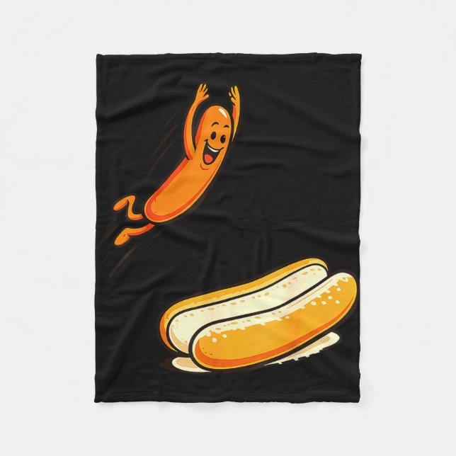 Hotdog Hochsprung  Fleecedecke (Vorderseite)