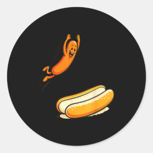 Hotdog-Hochsprung Runder Aufkleber