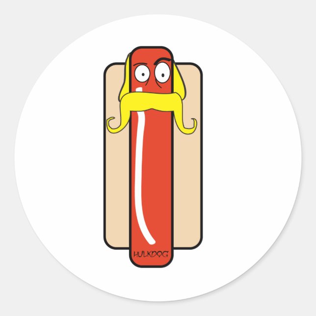Hotdog Hulk Hogan Runder Aufkleber (Vorderseite)