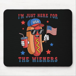 Hotdog, ich bin nur wegen Würstchen hier 4. Juli U Mousepad