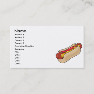 Hotdog im Brötchen mit Ketchup und Senf Grafik Visitenkarte