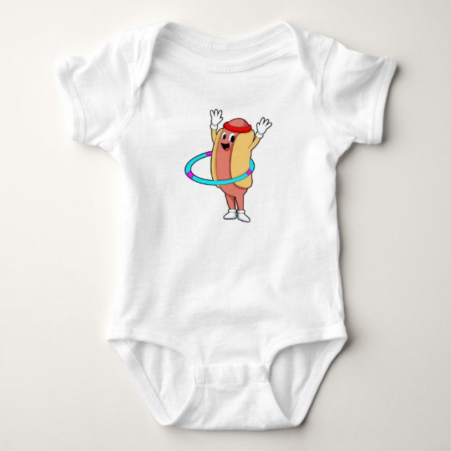 Hotdog in Fitness mit Flywheel Baby Strampler (Vorderseite)