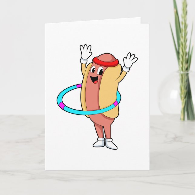 Hotdog in Fitness mit Flywheel Karte (Vorderseite)