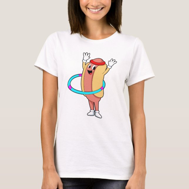 Hotdog in Fitness mit Flywheel T-Shirt (Vorderseite)