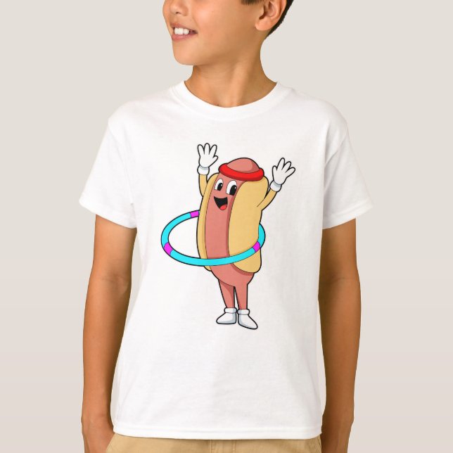 Hotdog in Fitness mit Flywheel T-Shirt (Vorderseite)